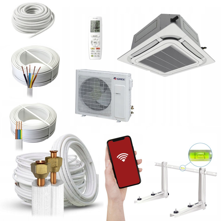 Klimatyzator Kasetonowy sufitowy Gree U-Match Plus 7,1kW Zestaw 5mb