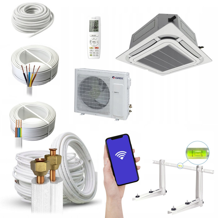 Klimatyzator Kasetonowy Gree U-Match Plus 5 kW Zestaw Maskownica Zestaw 4mb
