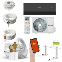 Klimatyzator Heiko Rosa Black 6,2 kW WiFi R32 ścienny Zestaw 5mb