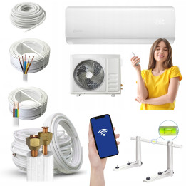 Klimatyzacja ścienna 2,6kW WiFi wydajna cicha Klimatyzator Zestaw 7mb