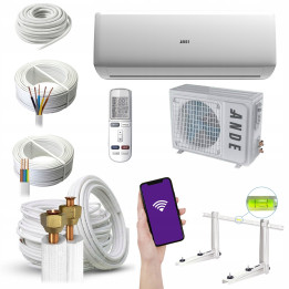 Klimatyzacja Klimatyzator 2,6KW ANDE+ 20db GRZANIE 30m2 4D Zestaw 7mb