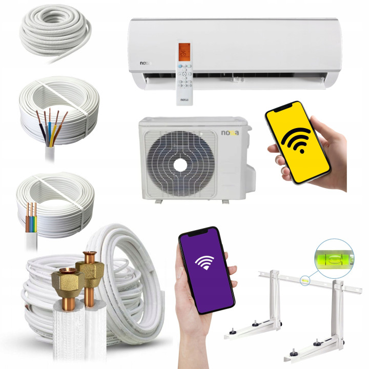 Klimatyzacja ścienna NOXA Cool 2,5kW WIFI Grzanie Oszczędny Zestaw 3mb