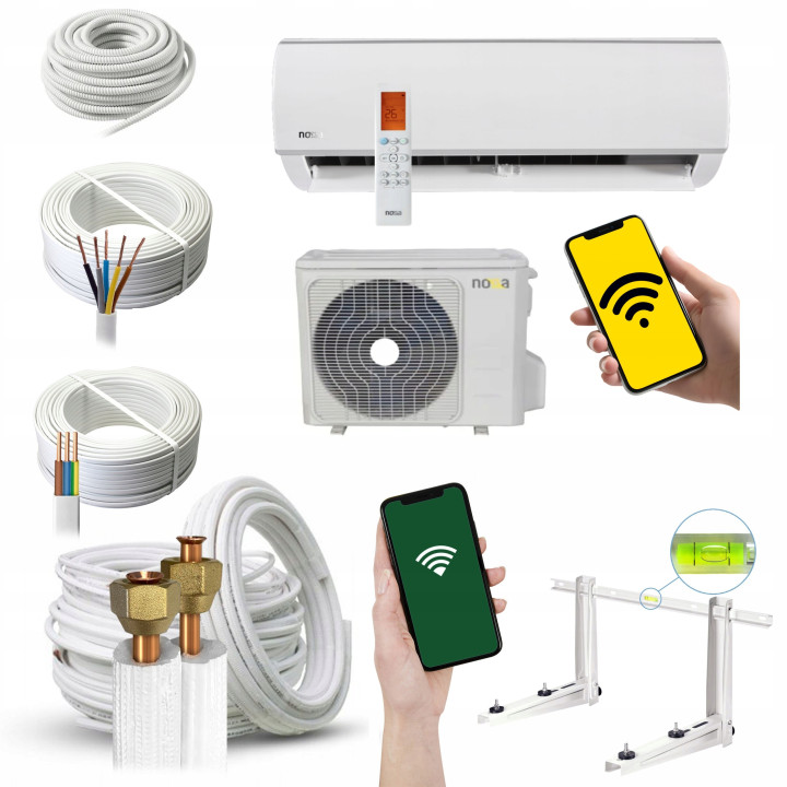 Klimatyzacja ścienna NOXA Cool 3,5kW WIFI Grzanie Oszczędny Zestaw 4mb