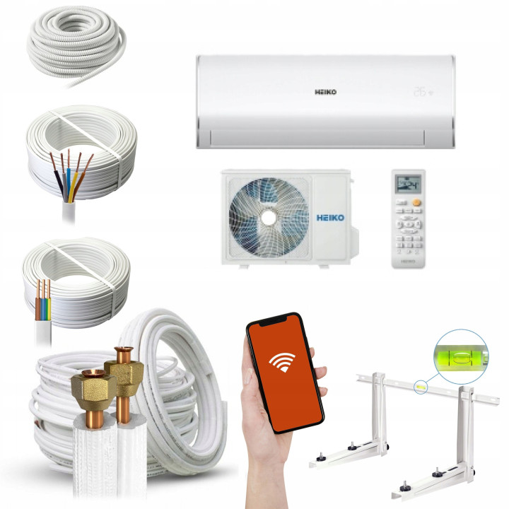 Klimatyzator Heiko Rosa White JS062-RW 6,2 kW WiFi Inwerter Zestaw 4mb