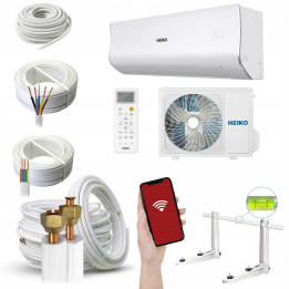 Klimatyzator Heiko Rosa White ścienny 4,8 kW WiFi R32 Zestaw 3mb