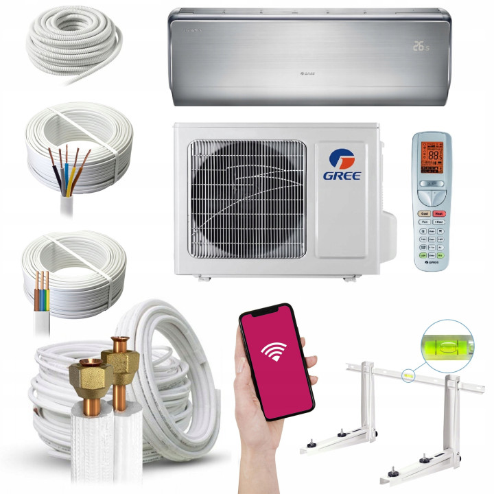 Klimatyzacja Gree U Crown 3,2KW Cichy 3D Pilot -30 Grzanie Zestaw 3mb