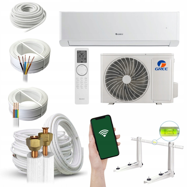 Klimatyzator ścienny GREE Amber Prestige 5,3kW chłodzenie i Zestaw 6mb
