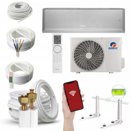 Klimatyzator domowy Gree Airy Silver 5,3kW WiFi Grzanie Zestaw 6mb