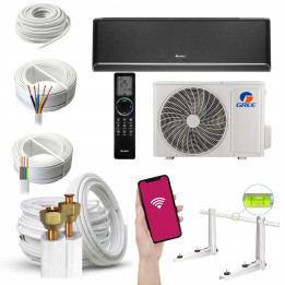 Klimatyzator domowy Gree Airy Dark 5,3kW WiFi Grzanie Zestaw 7mb