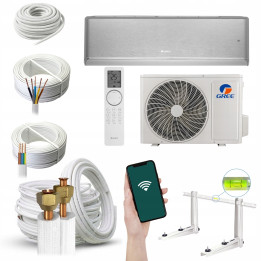 Klimatyzator domowy Gree Airy Silver 2,7kW WiFi Grzanie Zestaw 6mb
