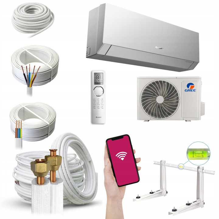 Klimatyzacja domowa GREE Clivia 40m2 Wi Fi Pilot Grzanie Zestaw 7mb
