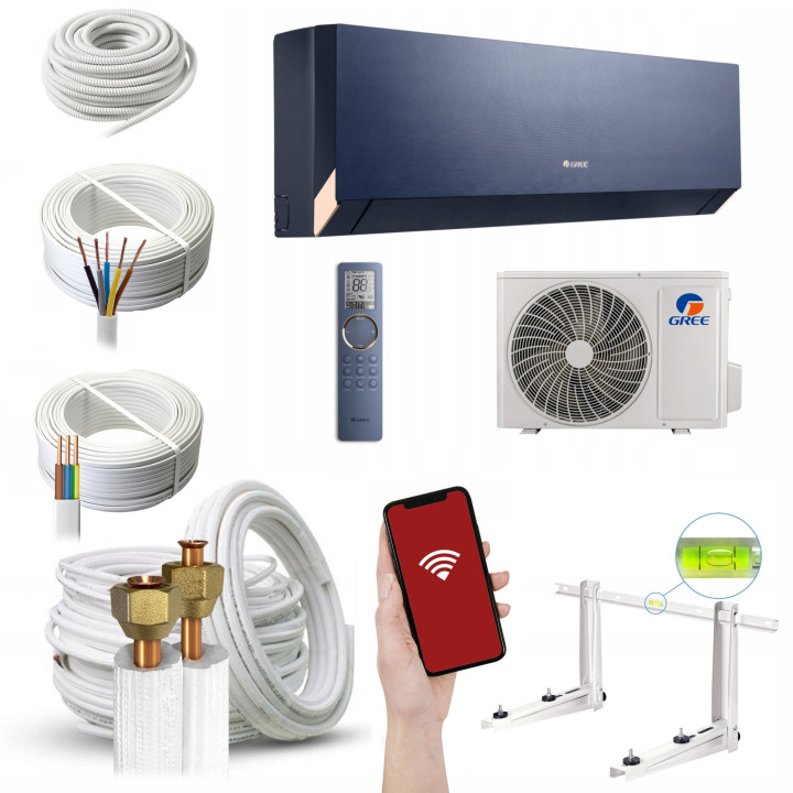 Klimatyzacja GREE Clivia 2,7kW WiFi dom biuro Grzanie Zestaw 3mb