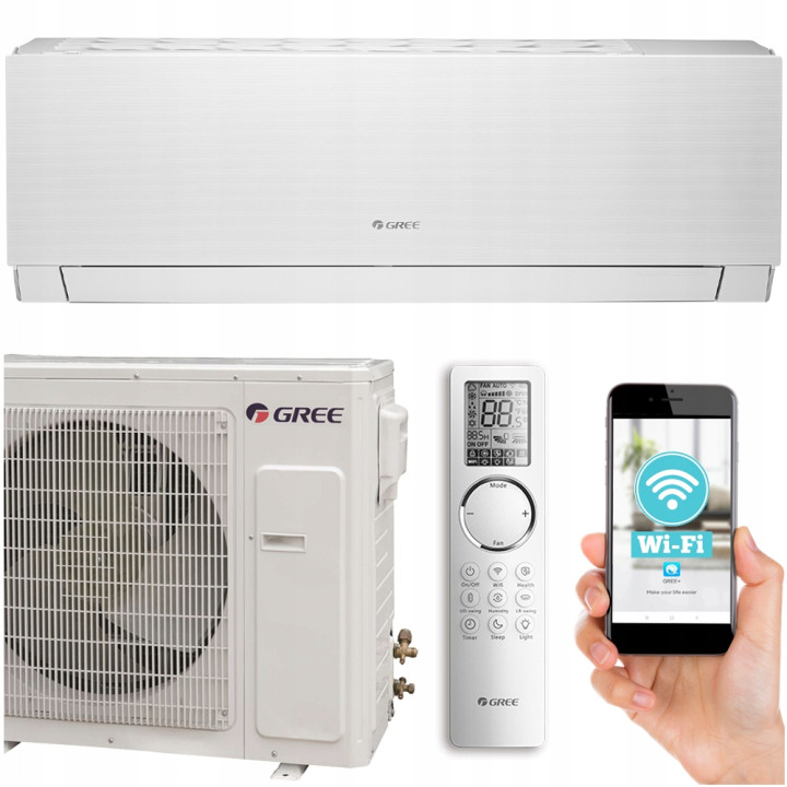 Klimatyzacja GREE Clivia do grzania 2,7kW cicha Grzanie Zestaw 3mb