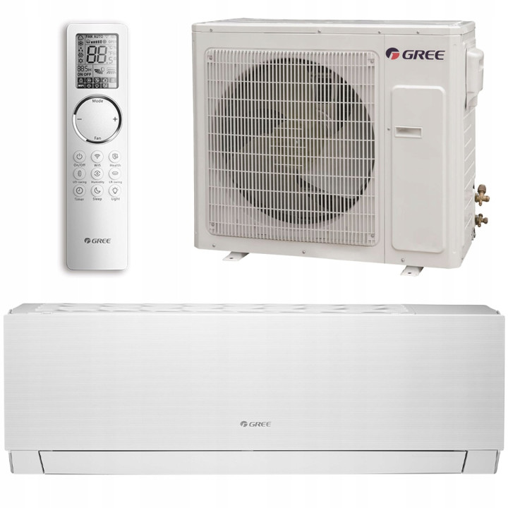 Klimatyzacja GREE Clivia do grzania 2,7kW cicha Grzanie Zestaw 3mb