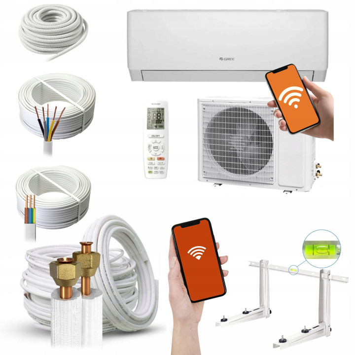 Klimatyzacja Gree Pular PRO 2024 Wydajny 3D WiFi 2,7kW Zestaw 3mb