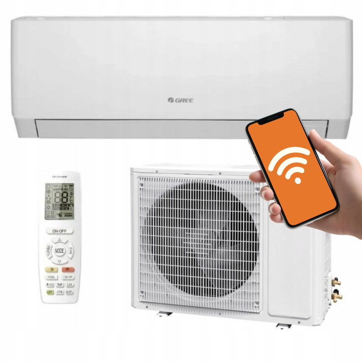 Klimatyzacja Gree Pular PRO 2024 Wydajny 3D WiFi 2,7kW Zestaw 3mb