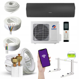 KLIMATYZACJA ścienna GREE Fairy Dark 5,2kW WiFi Mocny Zestaw 4mb