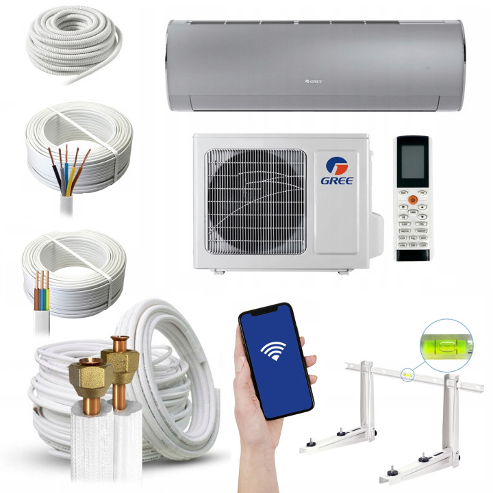 KLIMATYZACJA ścienna GREE Fairy Silver 3,5kW WiFi Mocny Zestaw 3mb