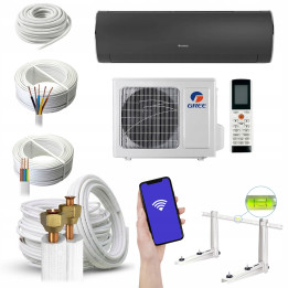 KLIMATYZACJA ścienna GREE Fairy Dark 2,7kW WiFi Zestaw 5mb