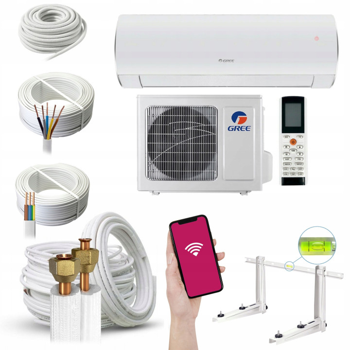KLIMATYZACJA ścienna GREE Fairy White 7kW WiFi Grzanie Zestaw 3mb