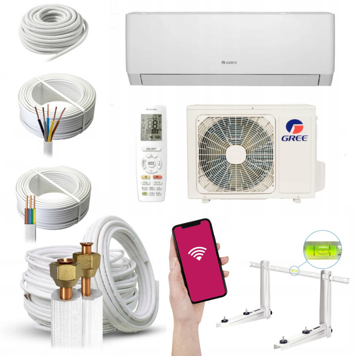 Klimatyzacja domowa GREE Pular 3,2kW WiFi samodzielna Zestaw 3mb