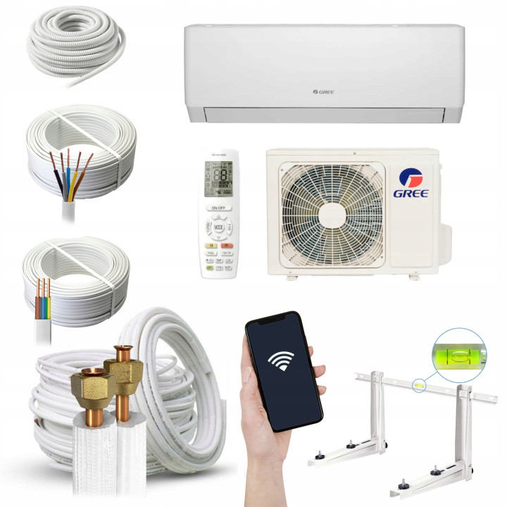 Klimatyzacja domowa GREE Pular 2,6kW WiFi samodzielna Zestaw 5mb