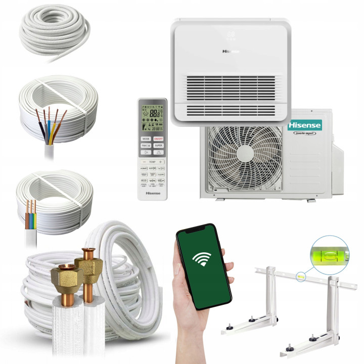 Klimatyzacja konsola 2,6kW Hisense biały Zestaw 7mb