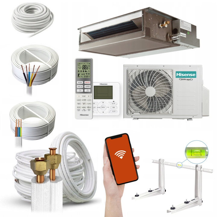 Klimatyzator kanałowy Hisense ADT52UX4RCL8 5,0kW Zestaw 6mb