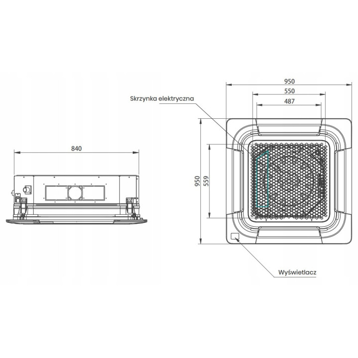 Klimatyzator kasetonowy Hisense AUC105UR4RKKC7 10kW Zestaw 7mb
