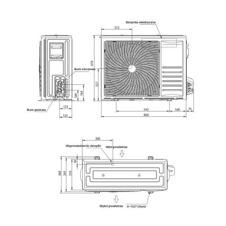 Klimatyzator kasetonowy Hisense AUC105UR4RKKC7 10kW Zestaw 6mb