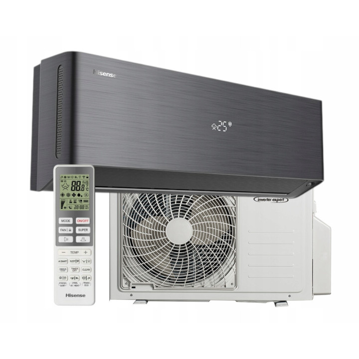 Klimatyzator Hisense Energy Pro X 2,6 kW z WiFi i EEV czarny, Zestaw 5mb