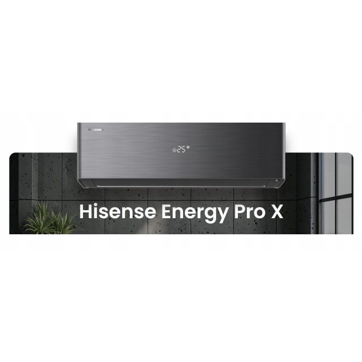 Klimatyzator Hisense Energy Pro X 2,6 kW z WiFi i EEV czarny, Zestaw 4mb
