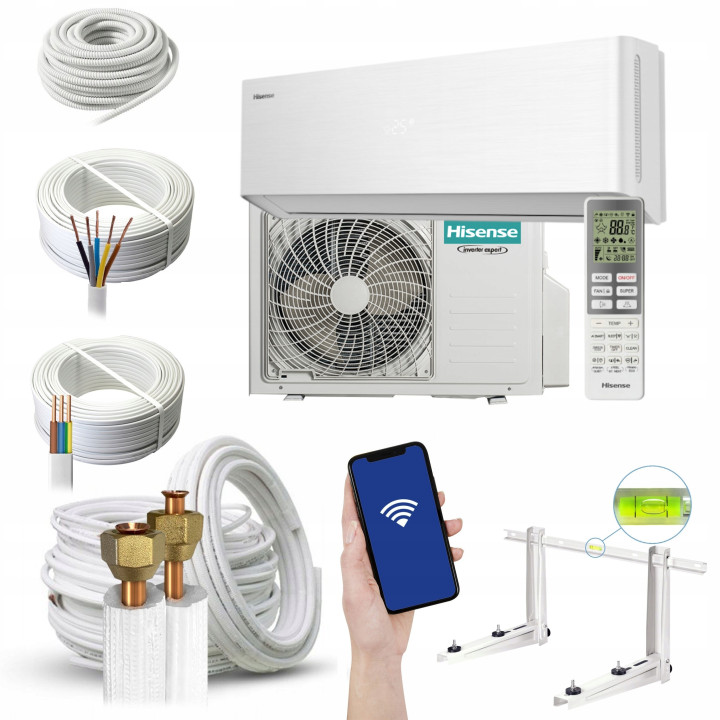Klimatyzator z grzaniem Hisense 3,5 kW Energy Pro X z WiFi EEV Zestaw 7mb
