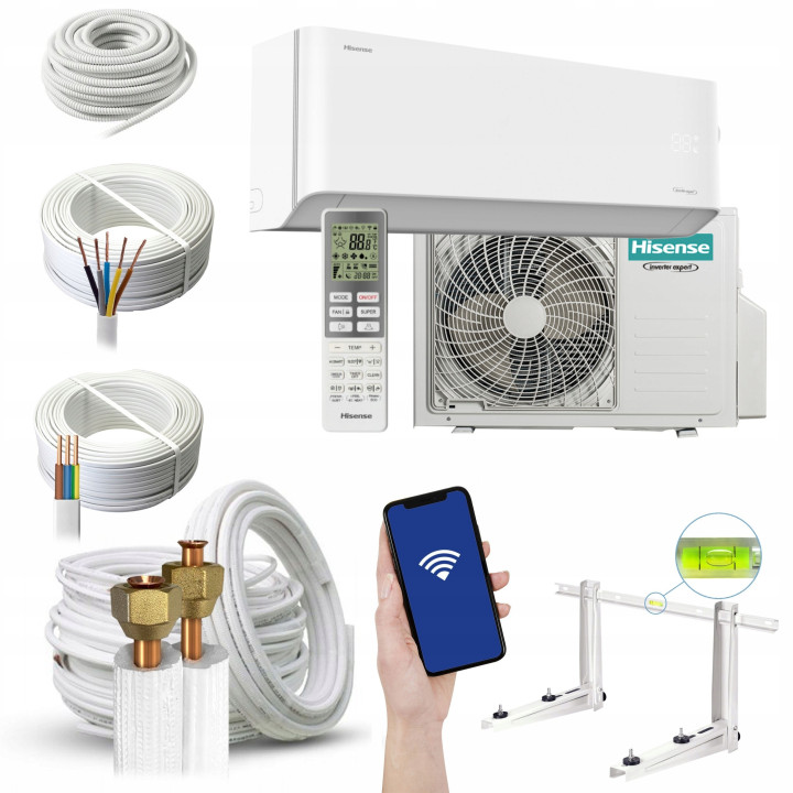 Klimatyzator ścienny z grzaniem Hisense Unipure 3,5 kW z WiFi Zestaw 5mb