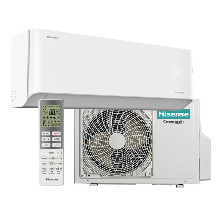Klimatyzator ścienny z grzaniem Hisense Unipure 2,6 kW z WiFi Zestaw 7mb