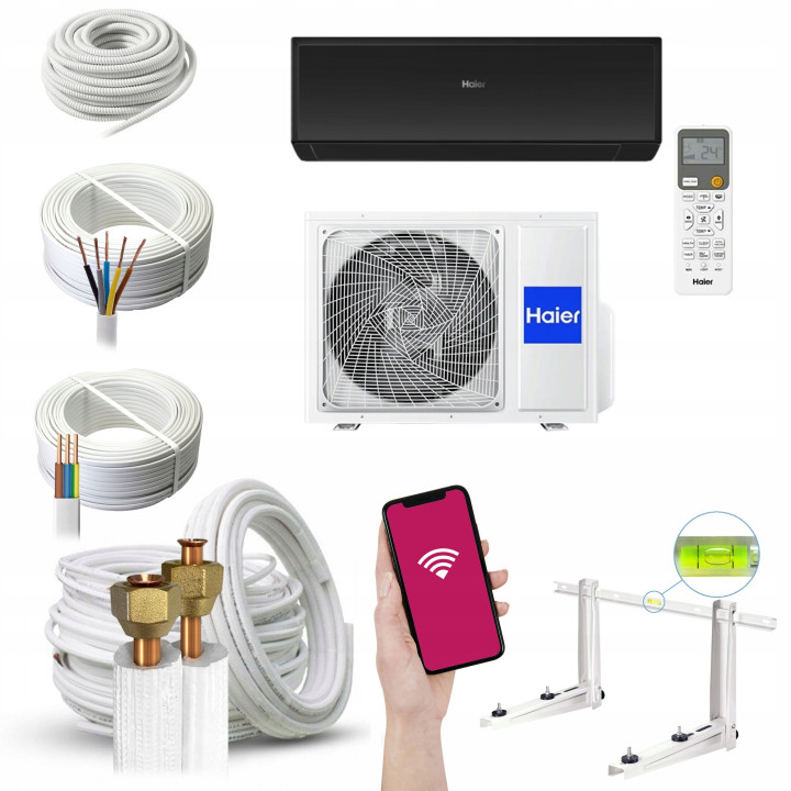 Klimatyzator Haier Revive Plus Black Shine 3,5 kW WiFi R32 Zestaw 5mb