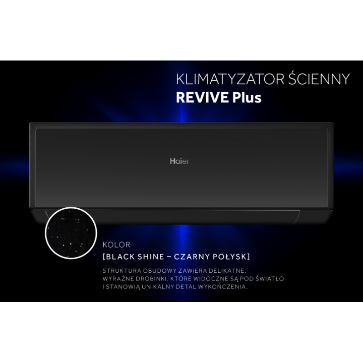 Klimatyzator Haier Revive Plus Black Shine 3,5 kW WiFi R32 Zestaw 4mb