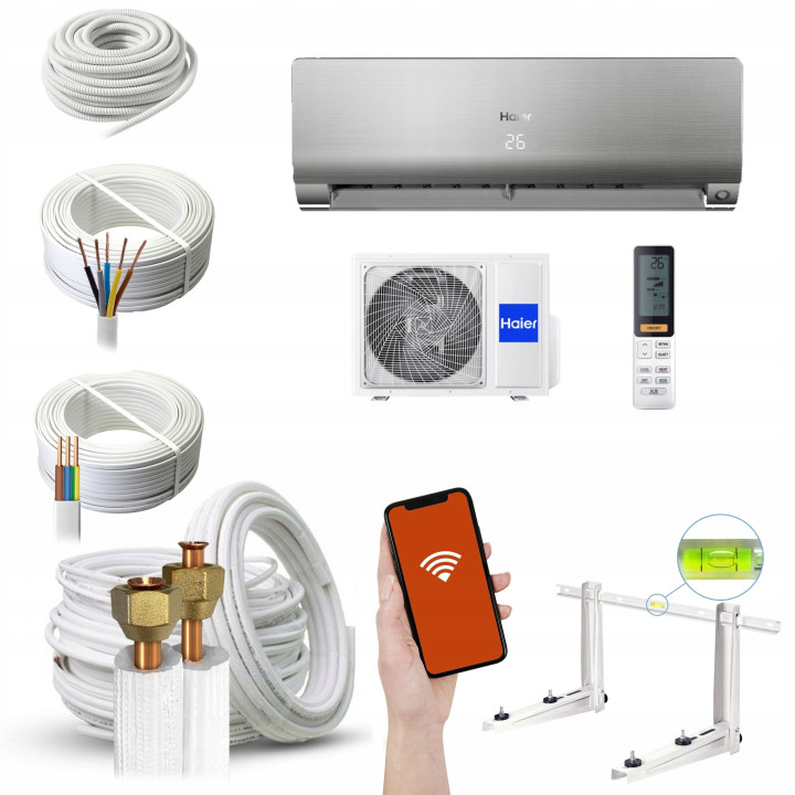 Klimatyzacja Haier FLEXIS Nordic Silver 3,5Kw Zestaw 6mb