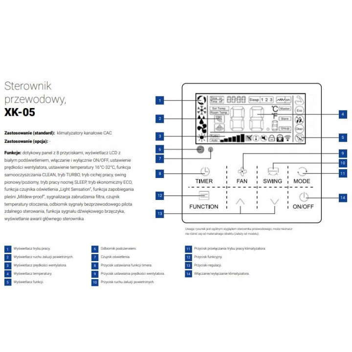 Klimatyzator kanałowy AUX AUX-C-30CAD 8,65kW dyskretny, Zestaw 5mb