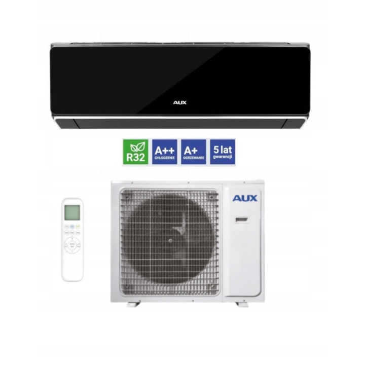 Klimatyzator ścienny AUX Halo Deluxe 2,75 kW WiFi grzanie, Zestaw 5mb