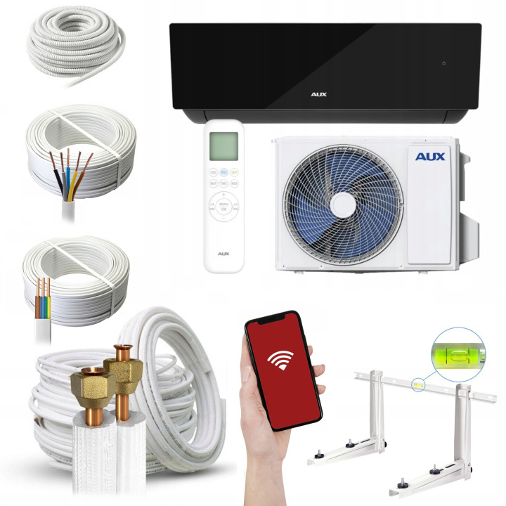 KLIMATYZACJA Ścienna AUX J-Smart ART 2,7kW WiFi Ciepło Zestaw 6mb