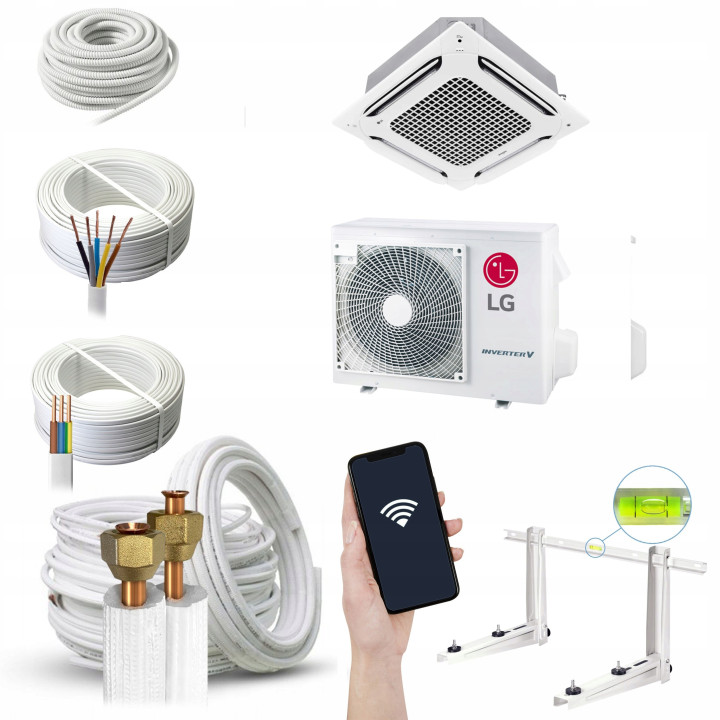 Klimatyzator kasetonowy LG UT24FH 6,8 kW WiFi 4-kierunkowy Zestaw 7mb