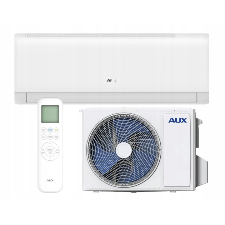 KLIMATYZATOR ŚCIENNY AUX Q-SMART PLUS II 2,7 kW WiFi GRZANIE Zestaw 6mb