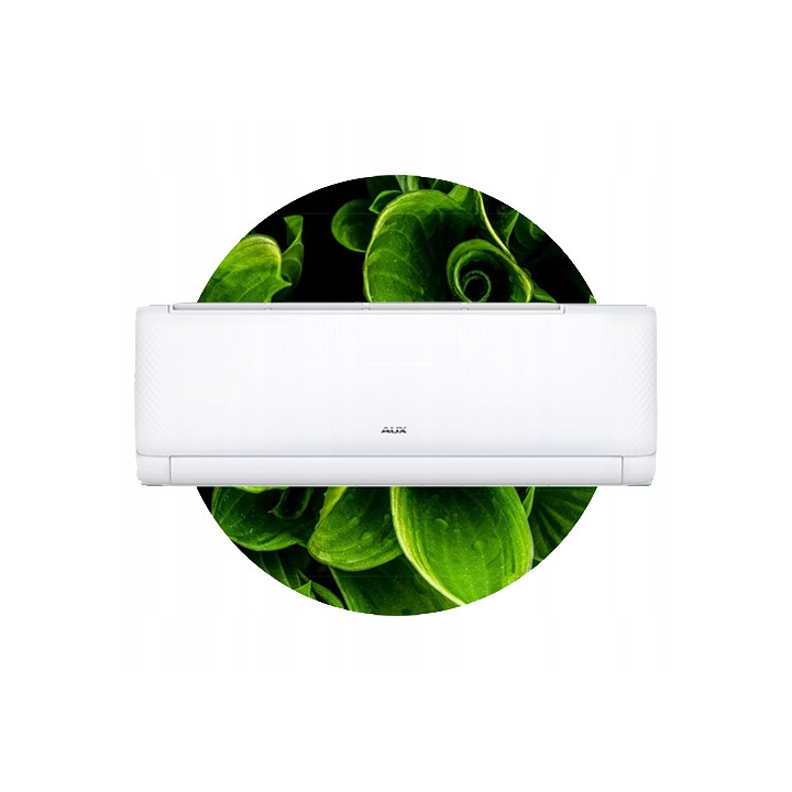 Klimatyzator ścienny AUX Q-Smart Eco 2,7 kW WiFi grzanie lampa Zestaw 4mb