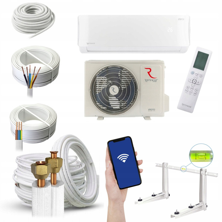 Klimatyzator ROTENSO Imoto 5,3kW WiFi Pilot Klimatyzacja Grzanie Zestaw 6mb
