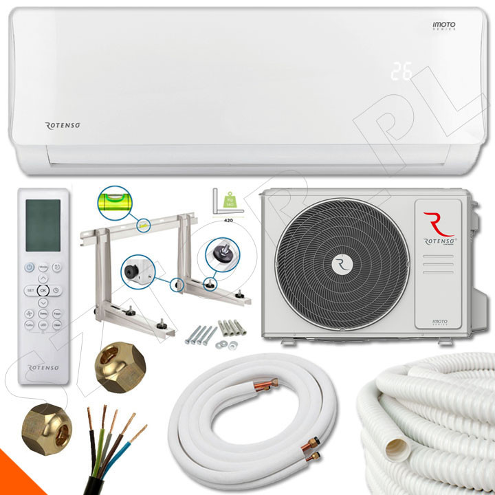 Klimatyzator Rotenso Imoto X 3,5 kW I35Xi I35Xo Mocny wydajny Zestaw 7mb