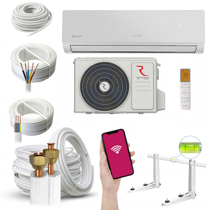 Klimatyzator ROTENSO ELIS SILVER 3,4kW wifi pilot chłodzenie Zestaw 6mb