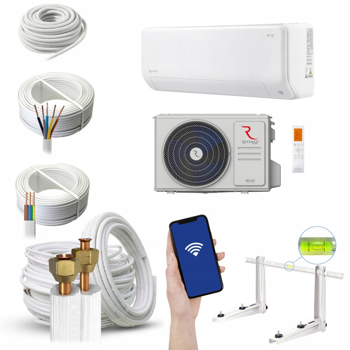 Klimatyzator ścienny Rotenso REVIO 5,3kW WIFI HEPA Zestaw 7mb