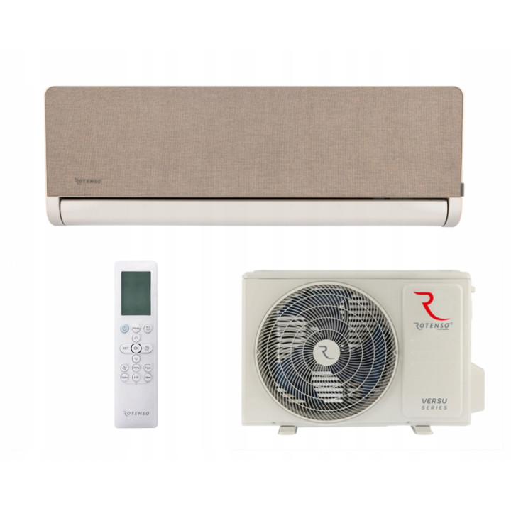 KLIMATYZATOR ROTENSO Versu Cloth Caramel 2,6kW Klimatyzacja Zestaw 7mb