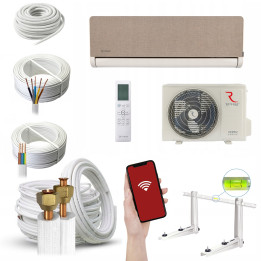 KLIMATYZATOR ROTENSO Versu Cloth Caramel 2,6kW Klimatyzacja Zestaw 4mb